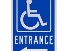 Accessible Entrance Sign Left Arrow