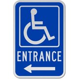 Accessible Entrance Sign Left Arrow